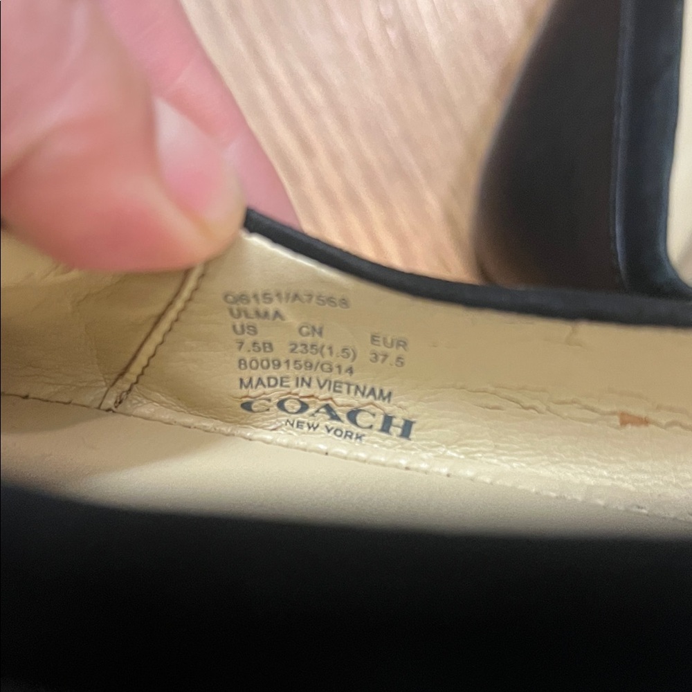 Coach Black and Silver Leather Flats - Picture 8 of 13